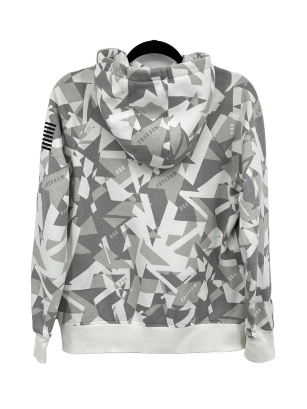 Under Armour Freedom Camo Hoodie Women Small Gray White USA Flag Fleece - Picture 5 of 14